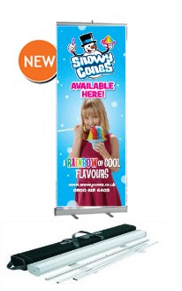 2.1m high x 800mm wide Roll Up banner